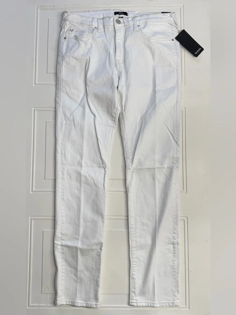True Religion NWT Men’s Sz 33 Rocco Renegade White Relaxed Skinny Jeans